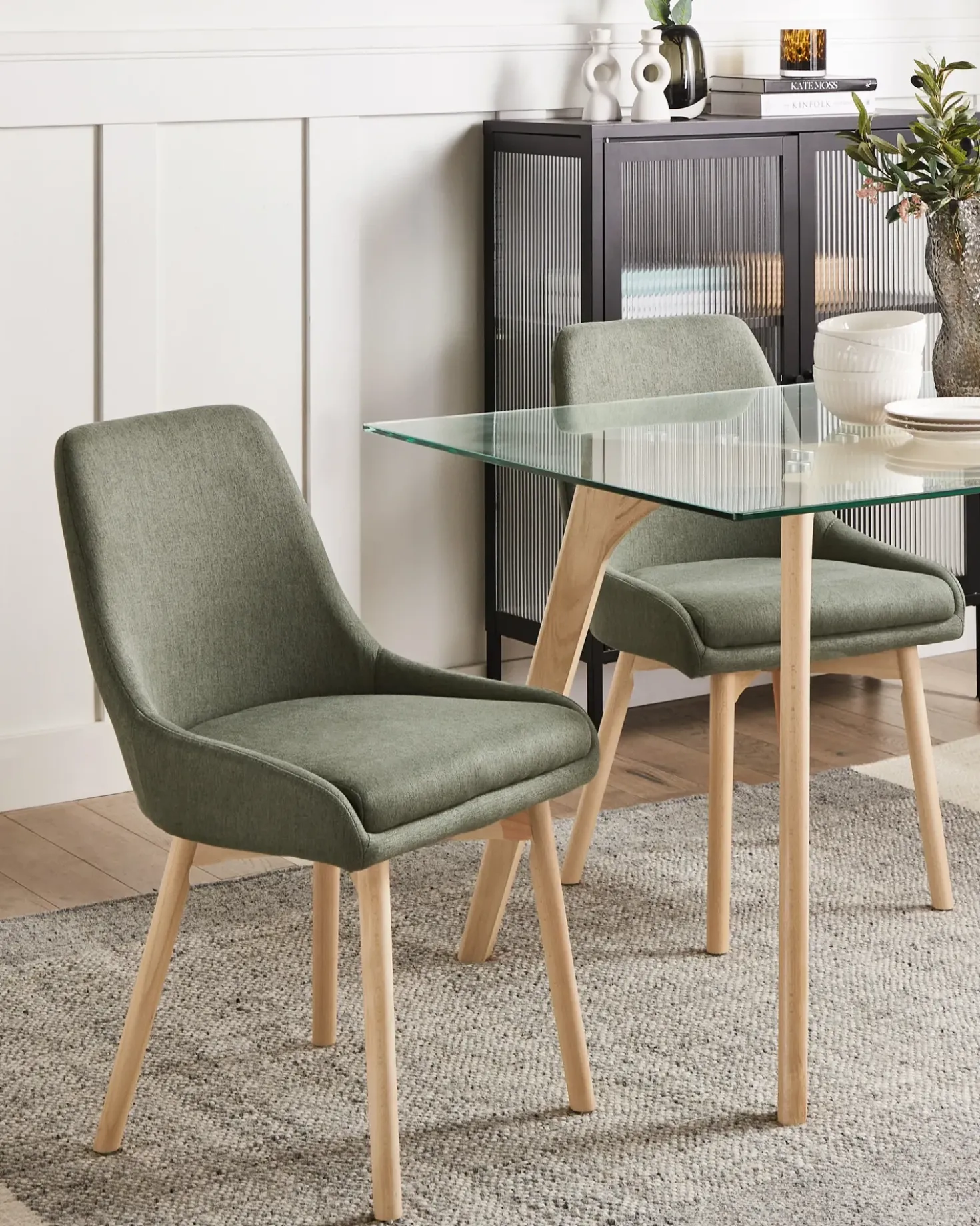 Set di 2 sedie da pranzo MELFORT Tessuto Verde scuro
