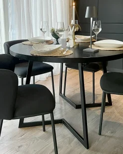 Set di 2 sedie da pranzo MINA Tessuto Nero
