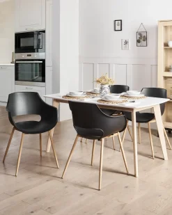 Set di 4 sedie da pranzo MILLERS Nero