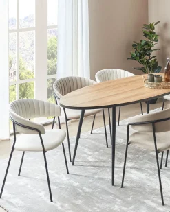 Set di 2 sedie da pranzo MARIPOSA Velluto Bianco sporco