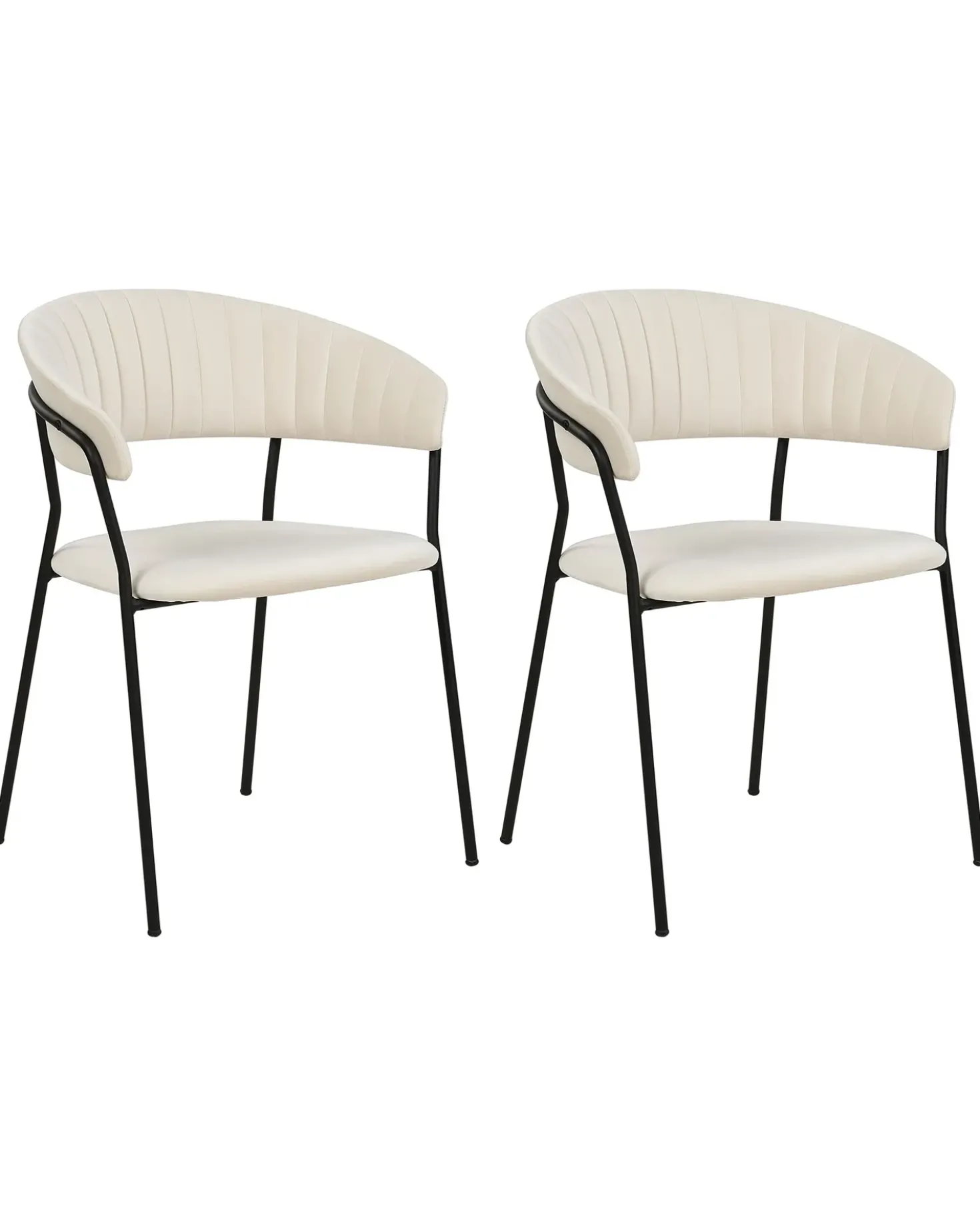 Set di 2 sedie da pranzo MARIPOSA Velluto Bianco sporco