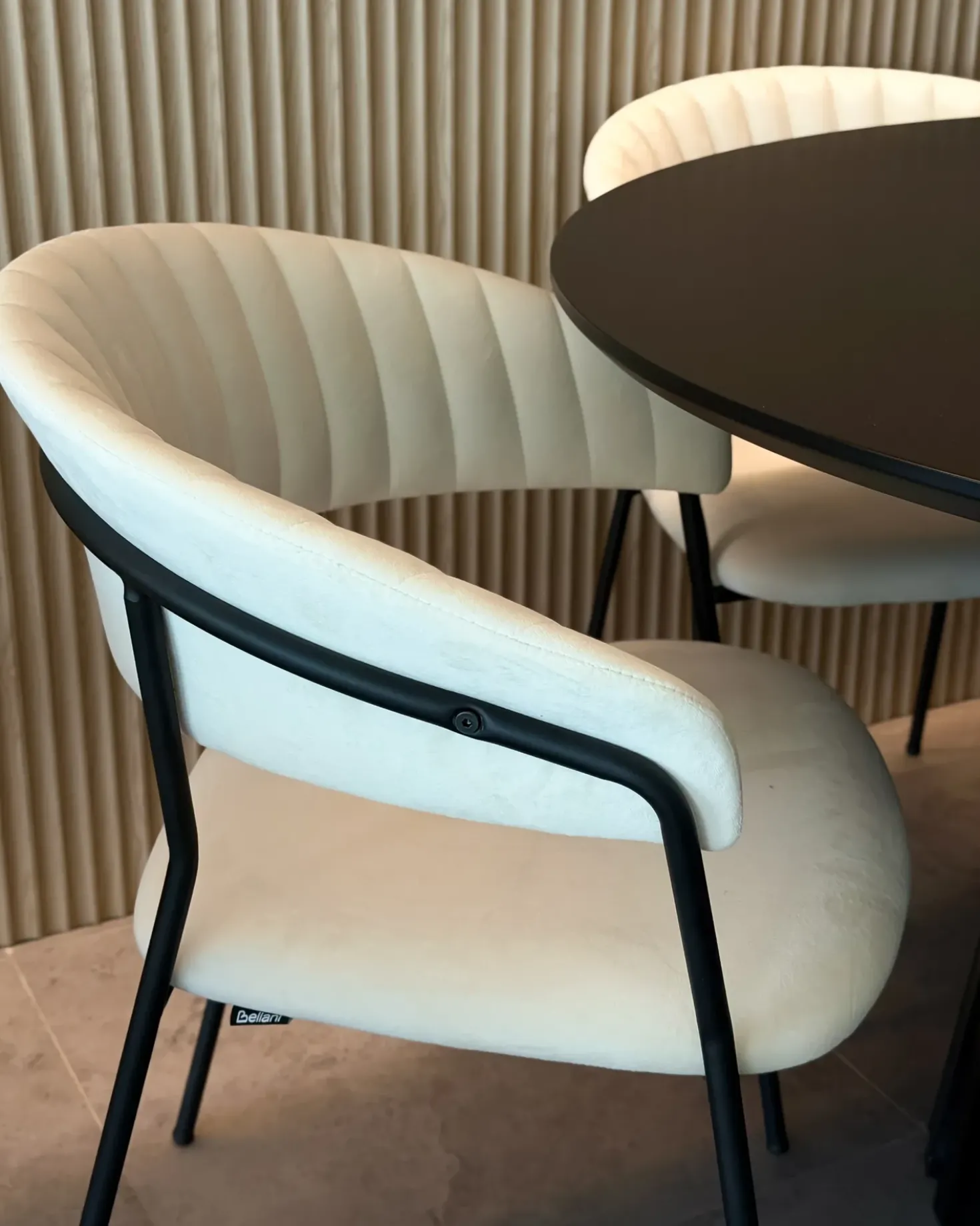 Set di 2 sedie da pranzo MARIPOSA Velluto Bianco sporco