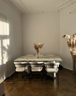 Set di 2 sedie da pranzo MARIPOSA Velluto Bianco sporco