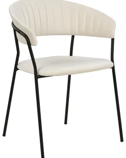 Set di 2 sedie da pranzo MARIPOSA Velluto Bianco sporco