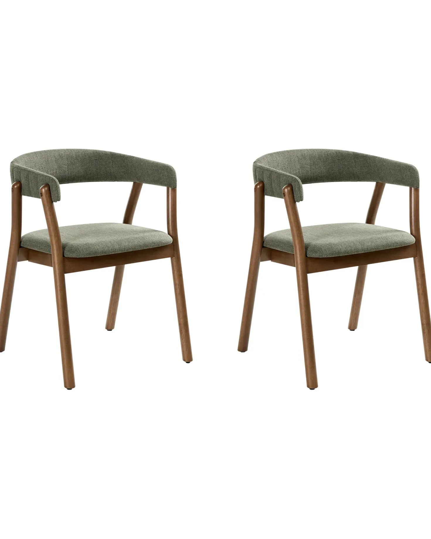 Set di 2 sedie da pranzo MYLO Tessuto Marrone scuro/Verde