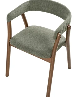 Set di 2 sedie da pranzo MYLO Tessuto Marrone scuro/Verde