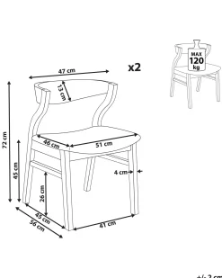 Set di 2 sedie da pranzo MAROA Legno Beige