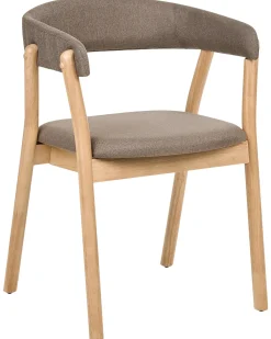 Set di 2 sedie da pranzo MYLO Tessuto Marrone chiaro/Marrone