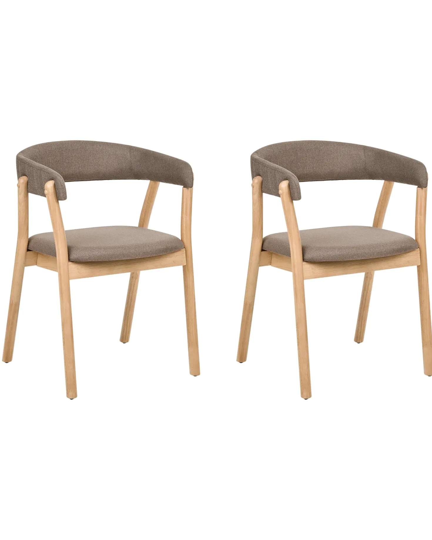 Set di 2 sedie da pranzo MYLO Tessuto Marrone chiaro/Marrone