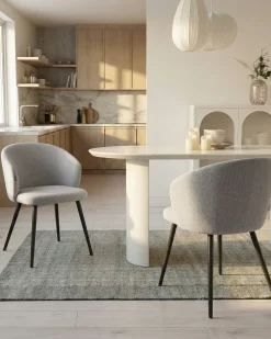 Set di 2 sedie da pranzo MOUNDVILLE Tessuto Bianco sporco