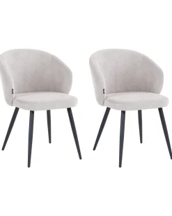 Set di 2 sedie da pranzo MOUNDVILLE Tessuto Bianco sporco