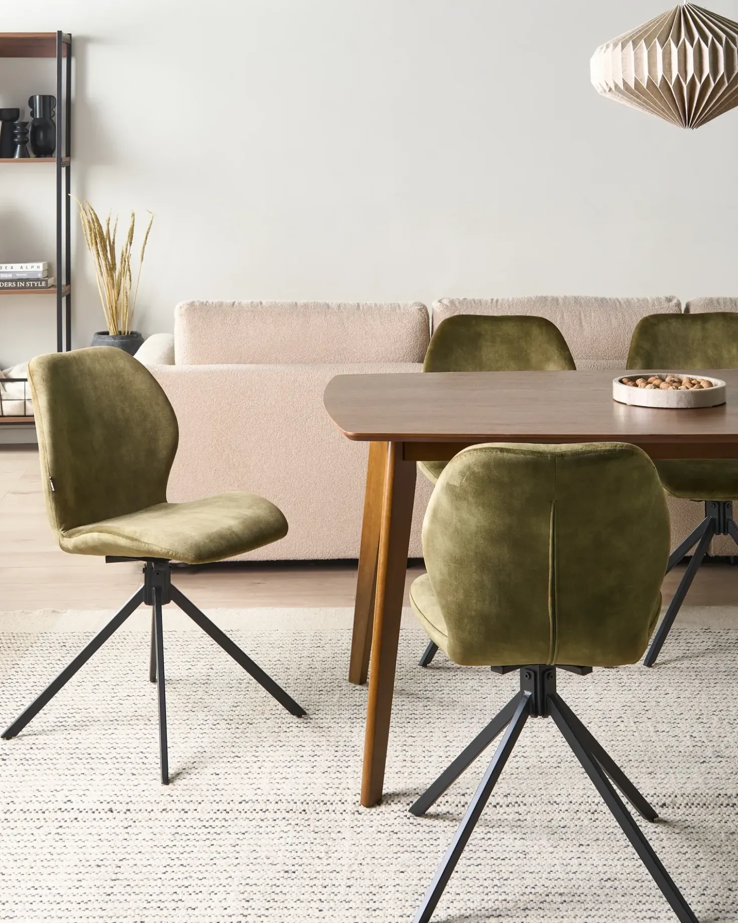 Set di 4 sedie da pranzo MORRISON Velluto Verde