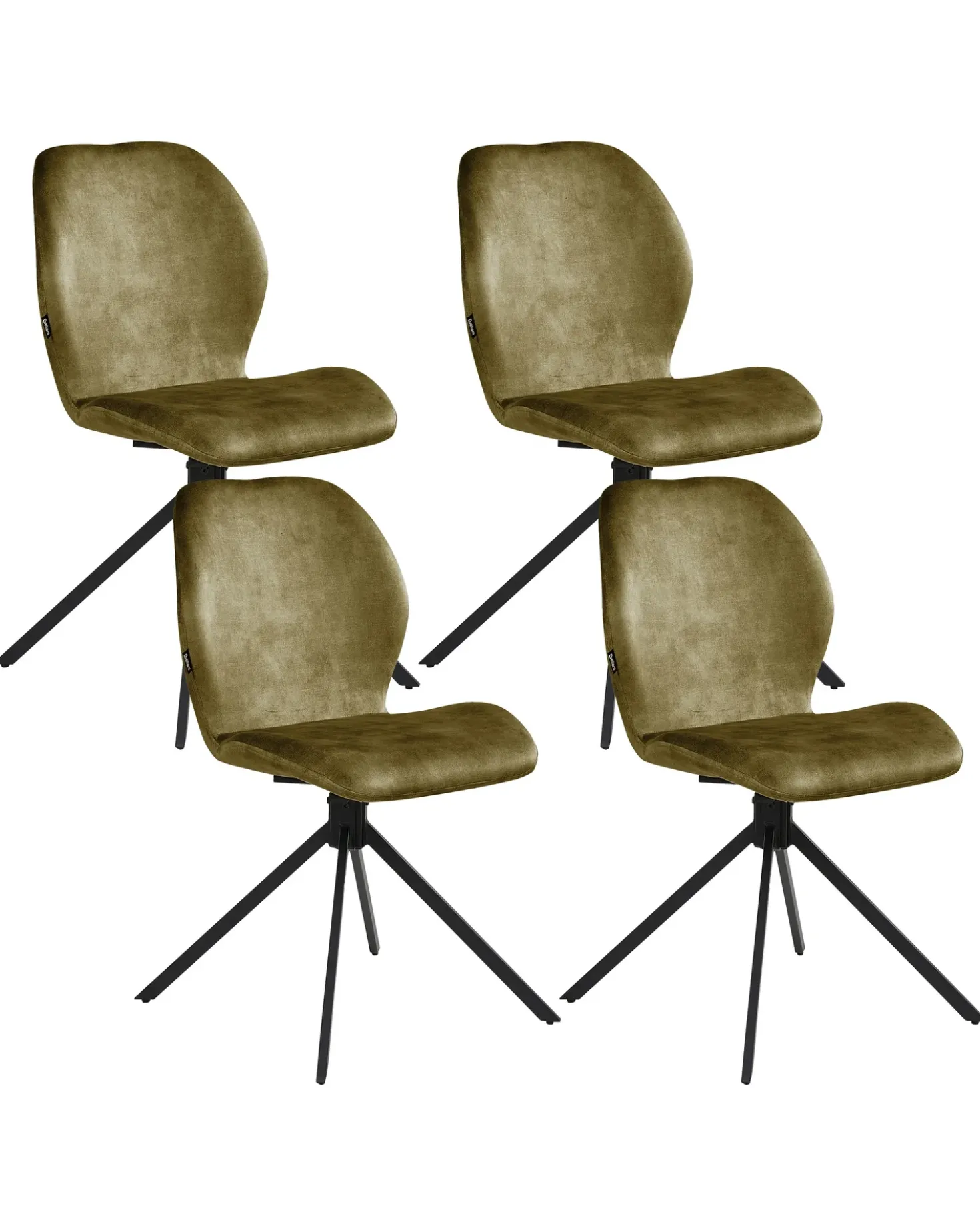 Set di 4 sedie da pranzo MORRISON Velluto Verde
