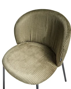 Set di 2 sedie da pranzo MILES Velluto a coste Verde oliva
