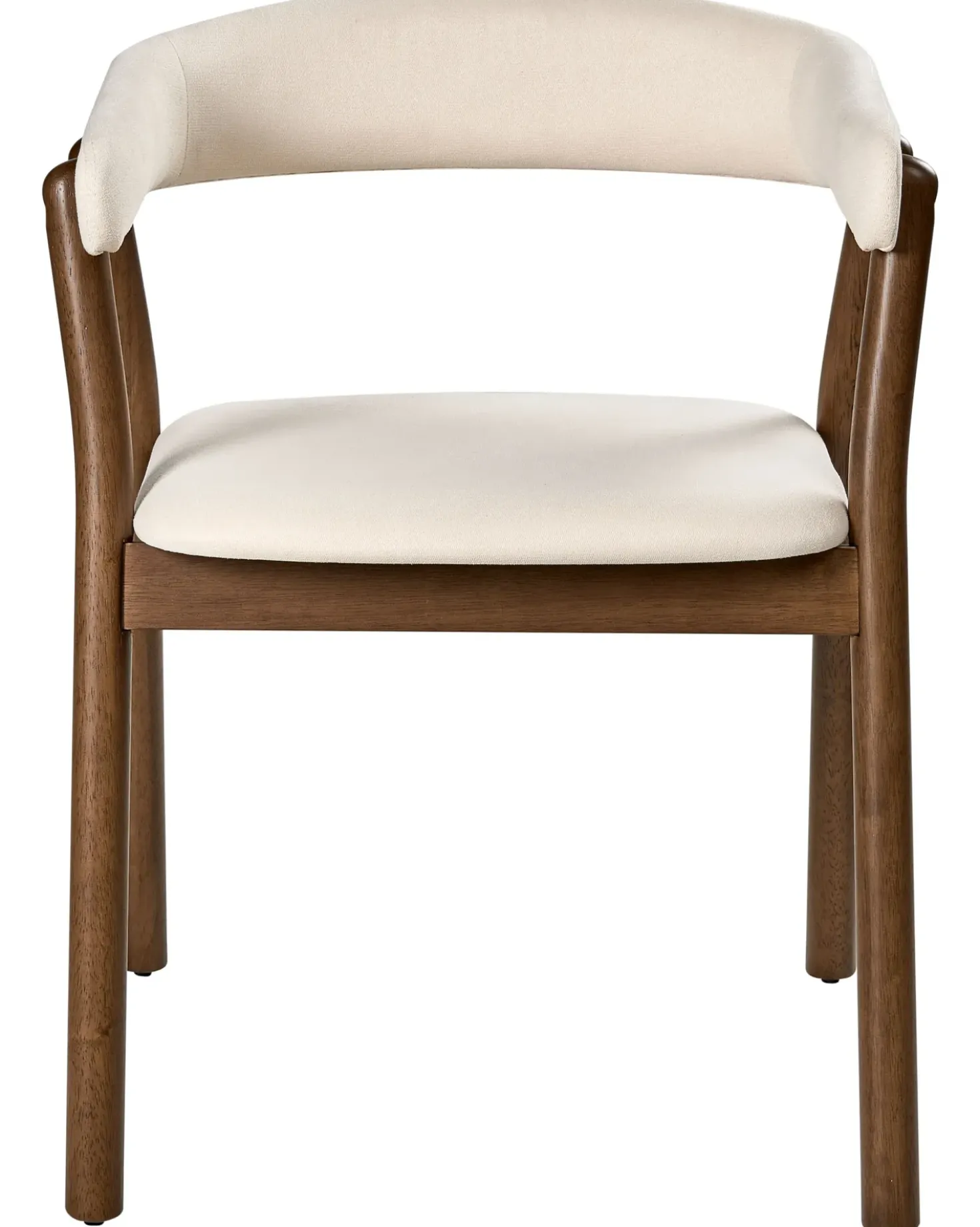 Set di 2 sedie da pranzo MYLO Tessuto Bianco sporco/Marrone scuro