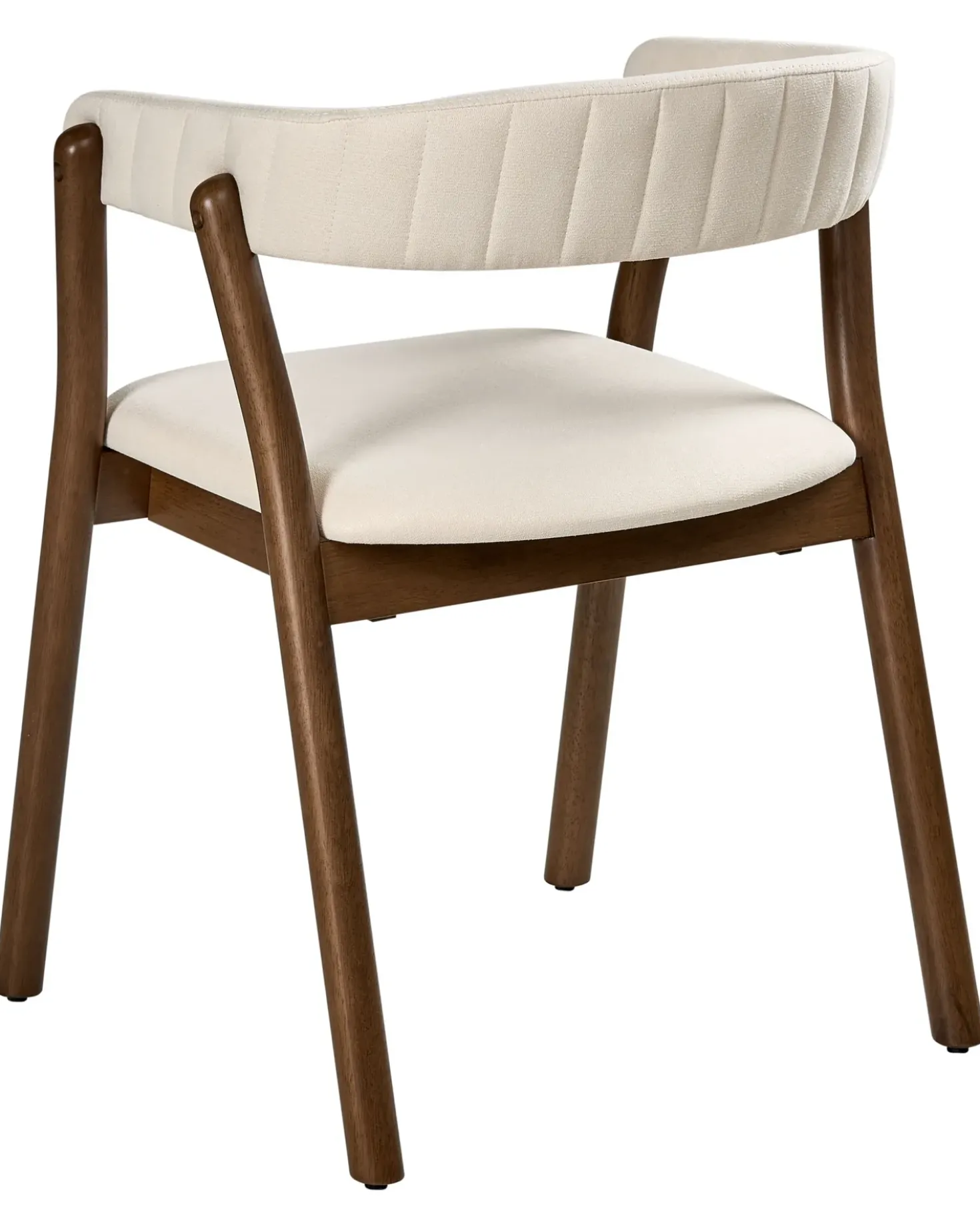 Set di 2 sedie da pranzo MYLO Tessuto Bianco sporco/Marrone scuro