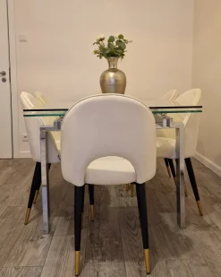 Set di 2 sedie da pranzo MAGALIA Velluto Beige chiaro
