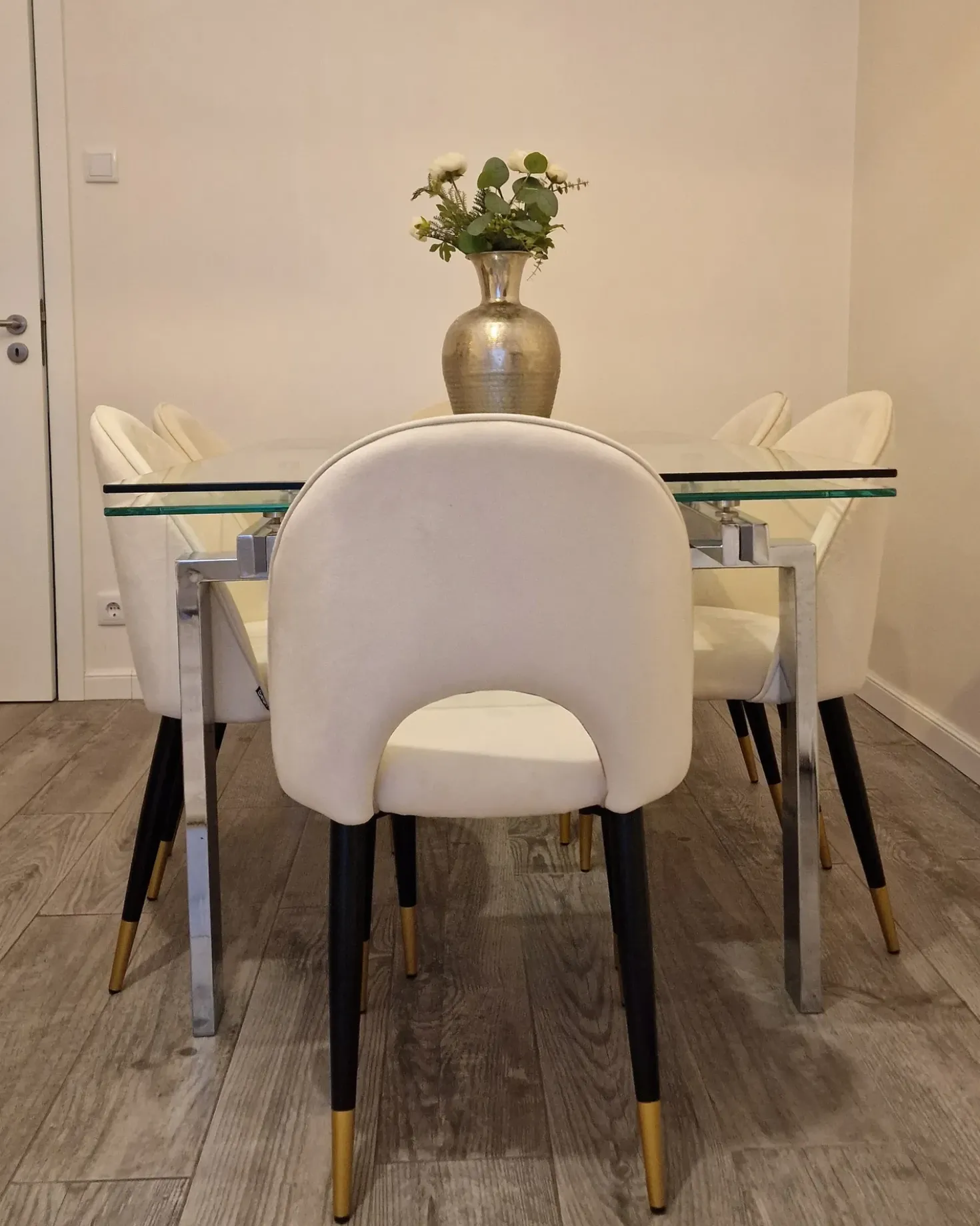 Set di 2 sedie da pranzo MAGALIA Velluto Beige chiaro