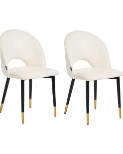 Set di 2 sedie da pranzo MAGALIA Velluto Beige chiaro