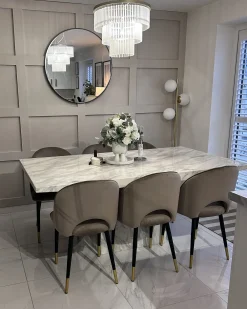 Set di 2 sedie da pranzo MAGALIA Velluto Tortora