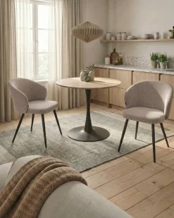 Set di 2 sedie da pranzo MOUNDVILLE Tessuto Tortora