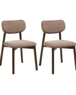 Set di 2 sedie da pranzo MILLS Bouclé Marrone/Tortora