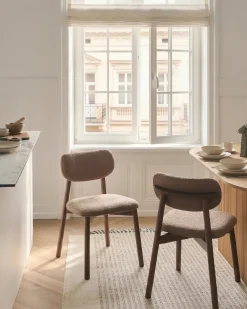 Set di 2 sedie da pranzo MILLS Bouclé Marrone/Tortora