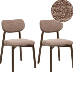 Set di 2 sedie da pranzo MILLS Bouclé Marrone/Tortora