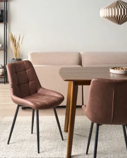 Set di 2 sedie da pranzo MELROSE Pelle sintetica Marrone