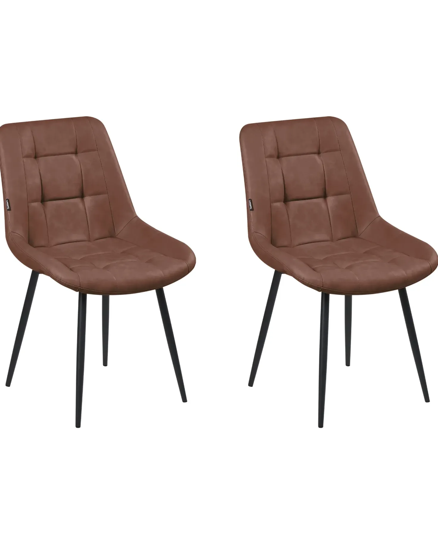 Set di 2 sedie da pranzo MELROSE Pelle sintetica Marrone