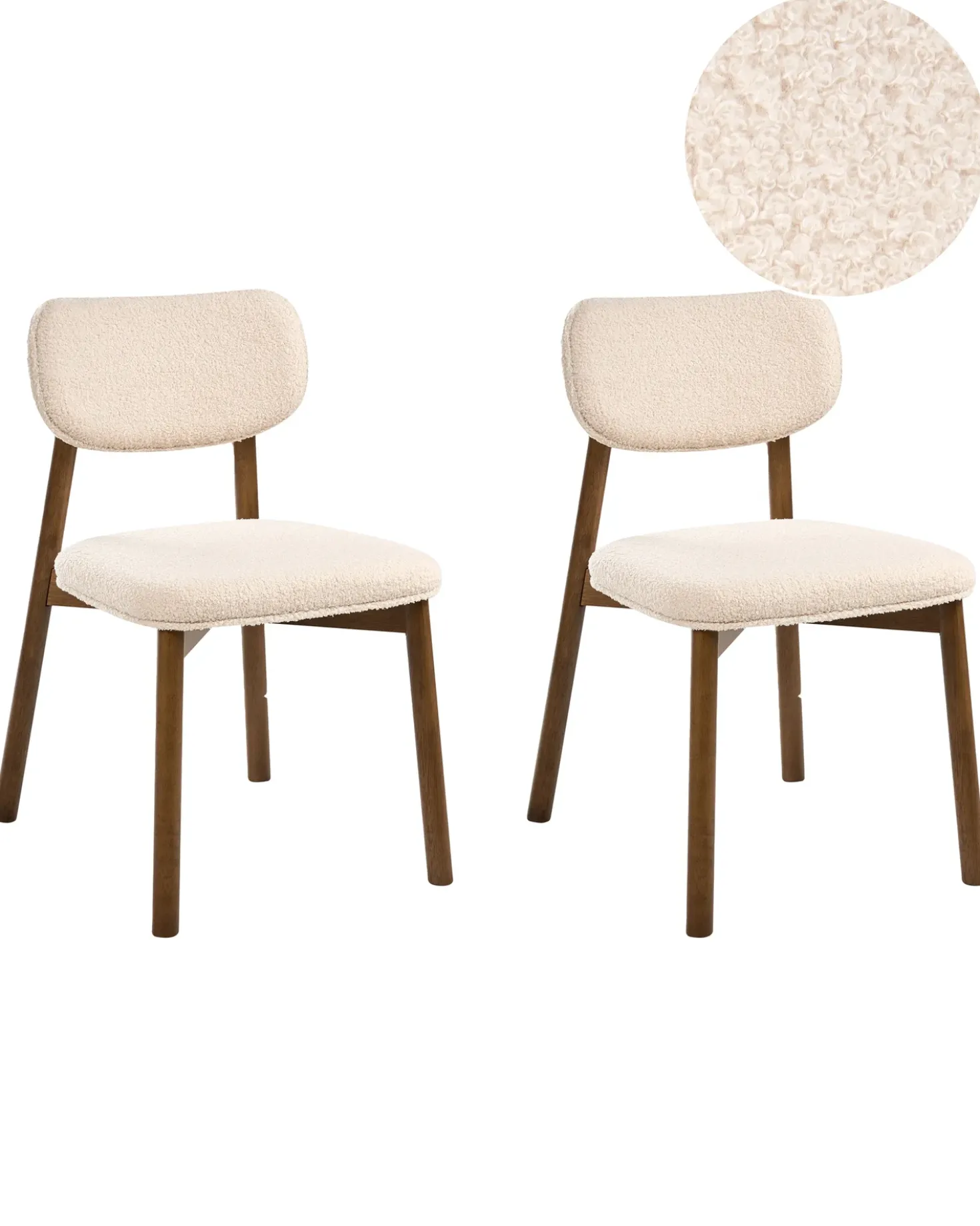 Set di 2 sedie da pranzo MILLS Bouclé Marrone/Beige chiaro