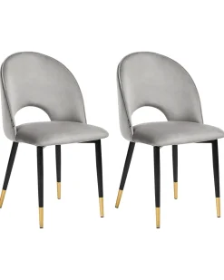 Set di 2 sedie da pranzo MAGALIA Velluto Grigio
