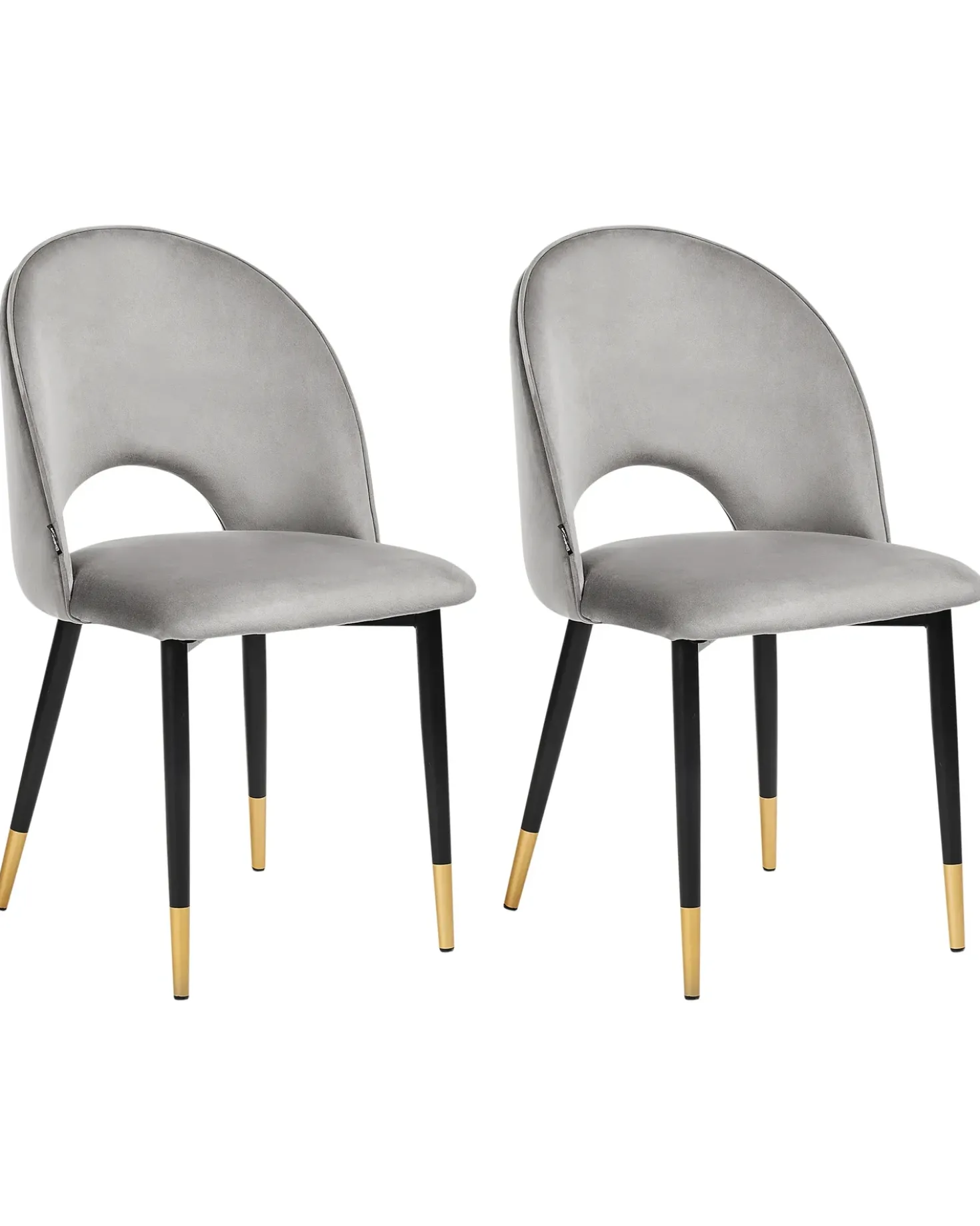 Set di 2 sedie da pranzo MAGALIA Velluto Grigio