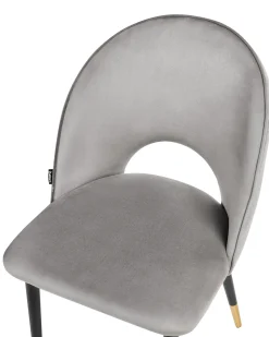 Set di 2 sedie da pranzo MAGALIA Velluto Grigio