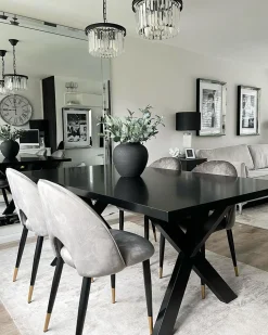 Set di 2 sedie da pranzo MAGALIA Velluto Grigio