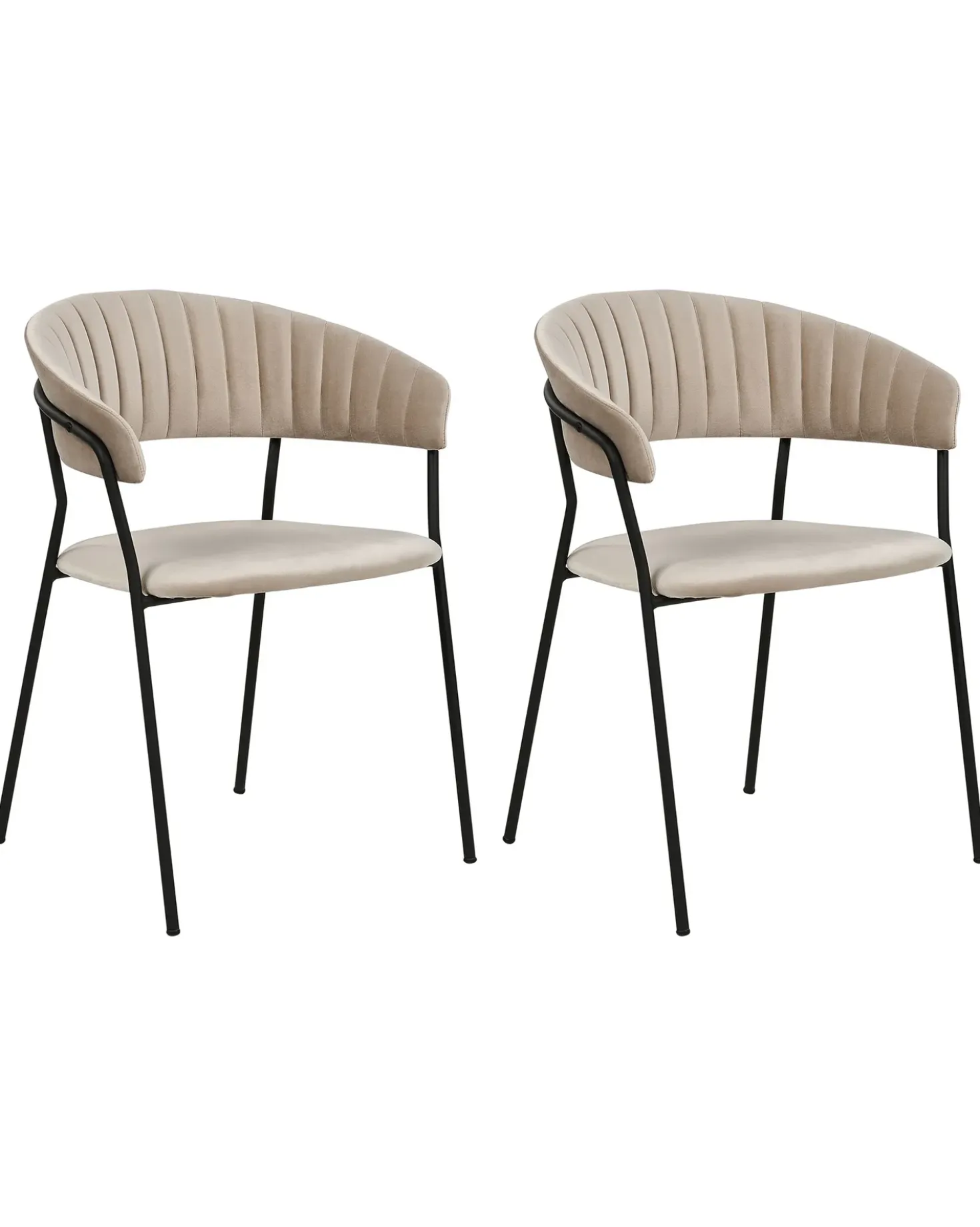 Set di 2 sedie da pranzo MARIPOSA Velluto Tortora