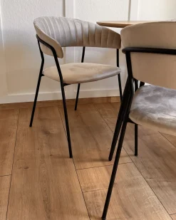 Set di 2 sedie da pranzo MARIPOSA Velluto Tortora