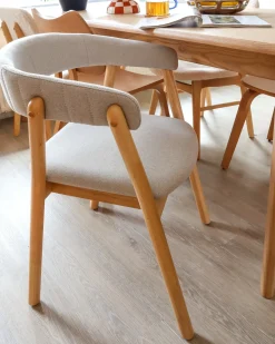 Set di 2 sedie da pranzo MYLO Tessuto Marrone chiaro/Grigio
