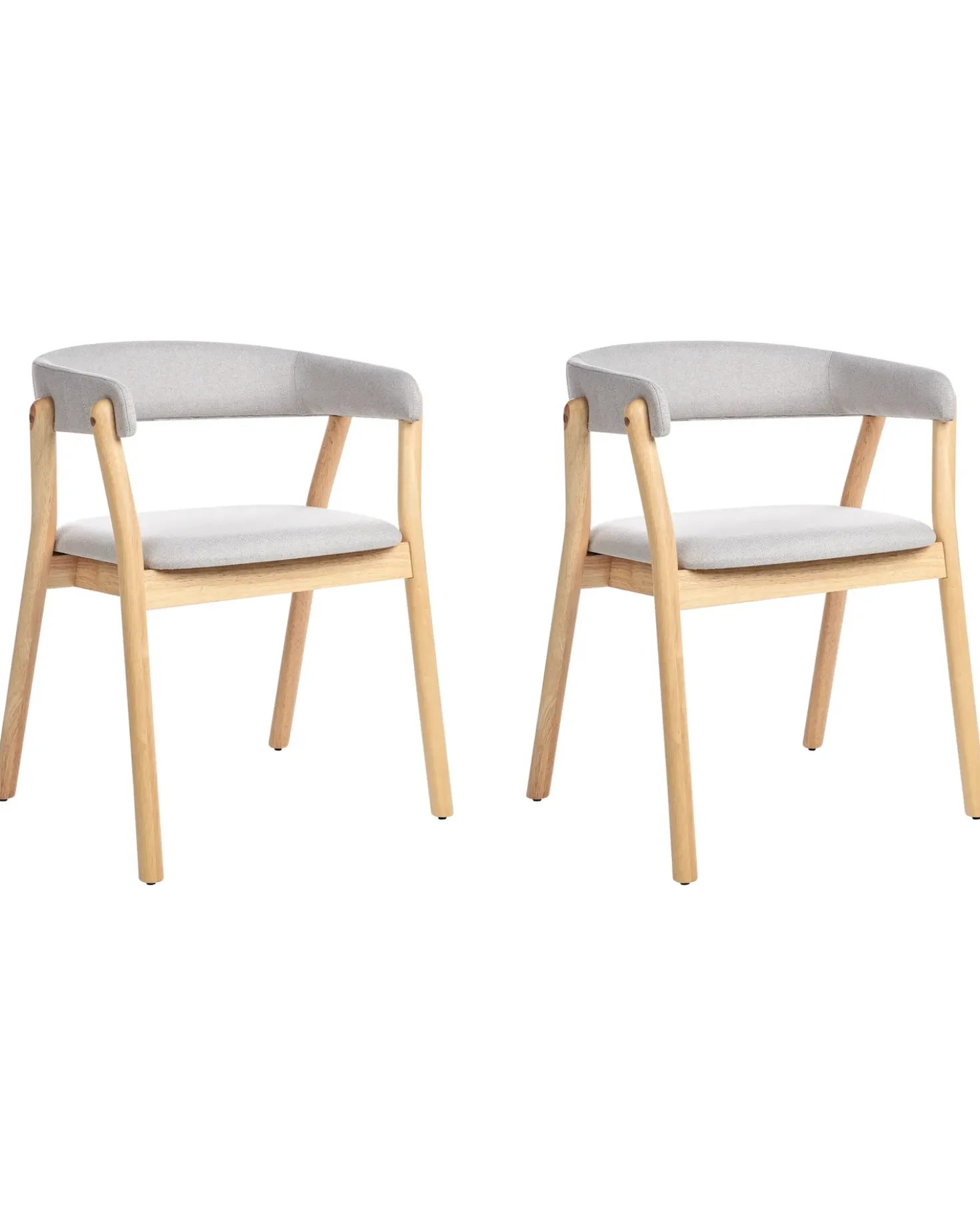 Set di 2 sedie da pranzo MYLO Tessuto Marrone chiaro/Grigio