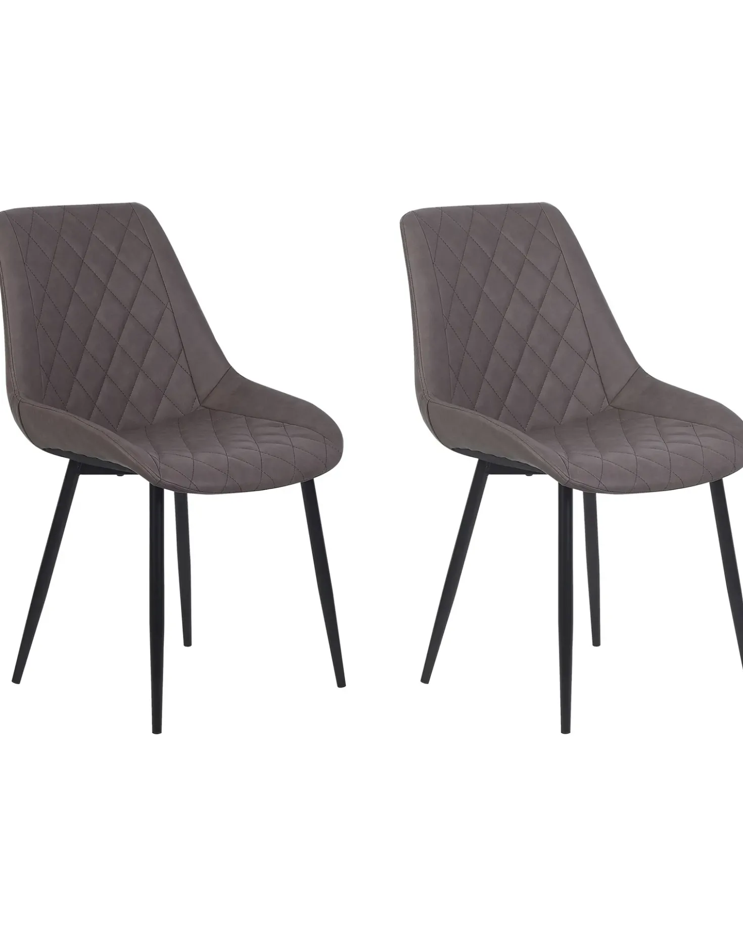 Set di 2 sedie da pranzo MARIBEL Pelle sintetica Marrone scuro