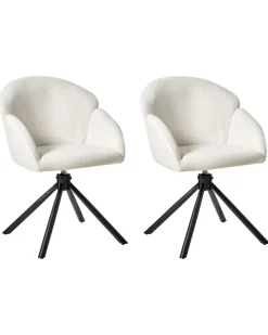 Set di 2 sedie da pranzo MAYBEE Tessuto Bianco sporco