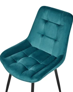Set di 2 sedie da pranzo MELROSE Velluto Turchese