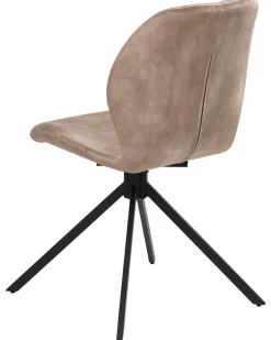 Set di 4 sedie da pranzo MORRISON Velluto Beige