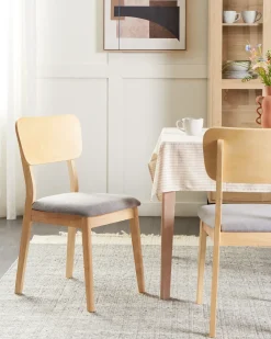 Set di 2 sedie da pranzo MINIER Legno Marrone chiaro/Grigio