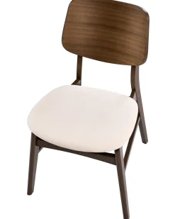 Set di 2 sedie da pranzo MAYER Tessuto Bianco sporco/Marrone