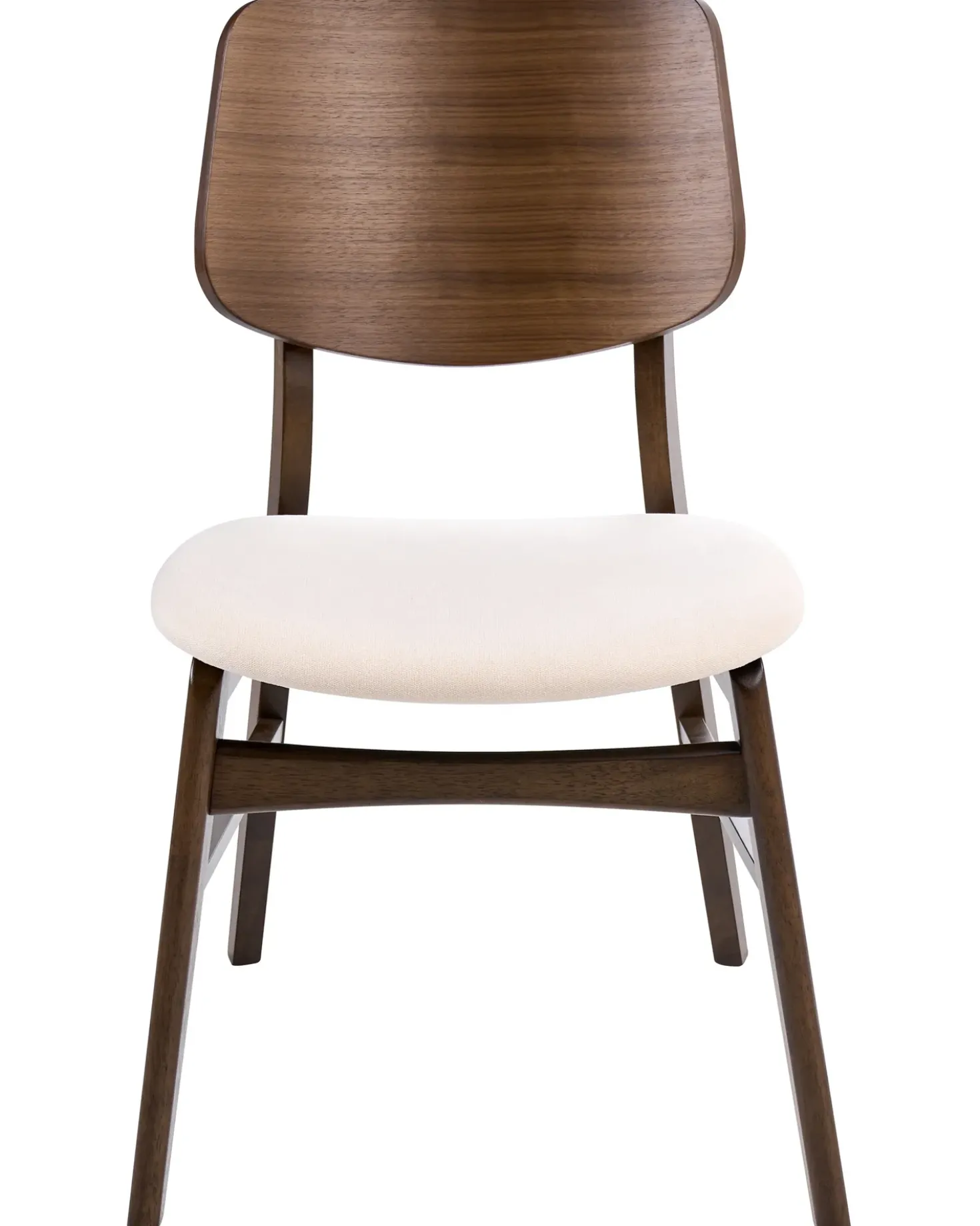 Set di 2 sedie da pranzo MAYER Tessuto Bianco sporco/Marrone