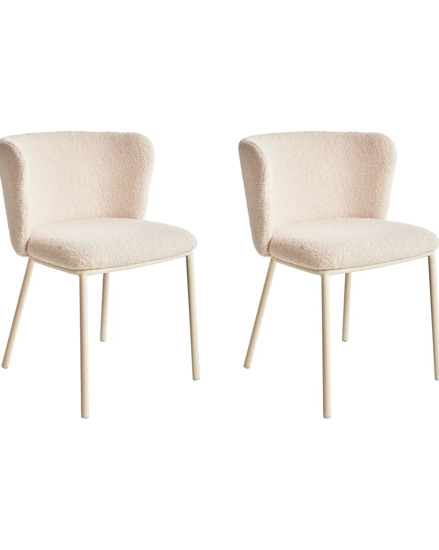 Set di 2 sedie da pranzo MINA II Bouclé Beige chiaro