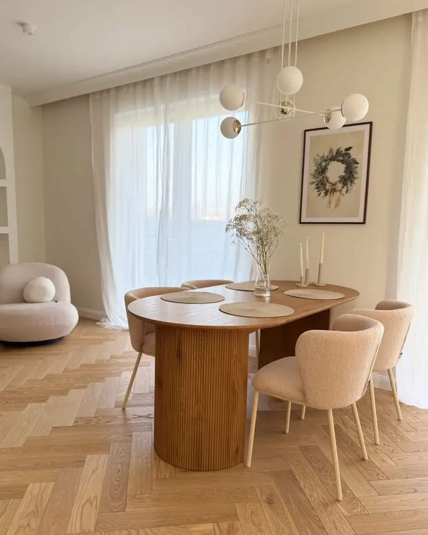Set di 2 sedie da pranzo MINA II Bouclé Beige chiaro
