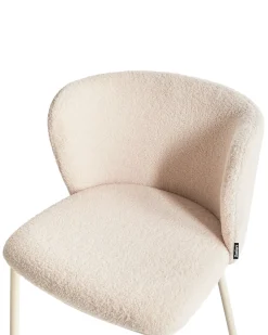 Set di 2 sedie da pranzo MINA II Bouclé Beige chiaro