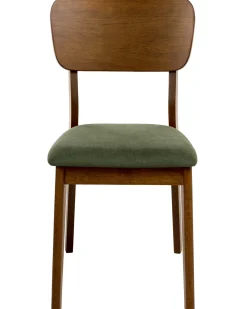 Set di 2 sedie da pranzo MINIER Legno Verde/Marrone scuro